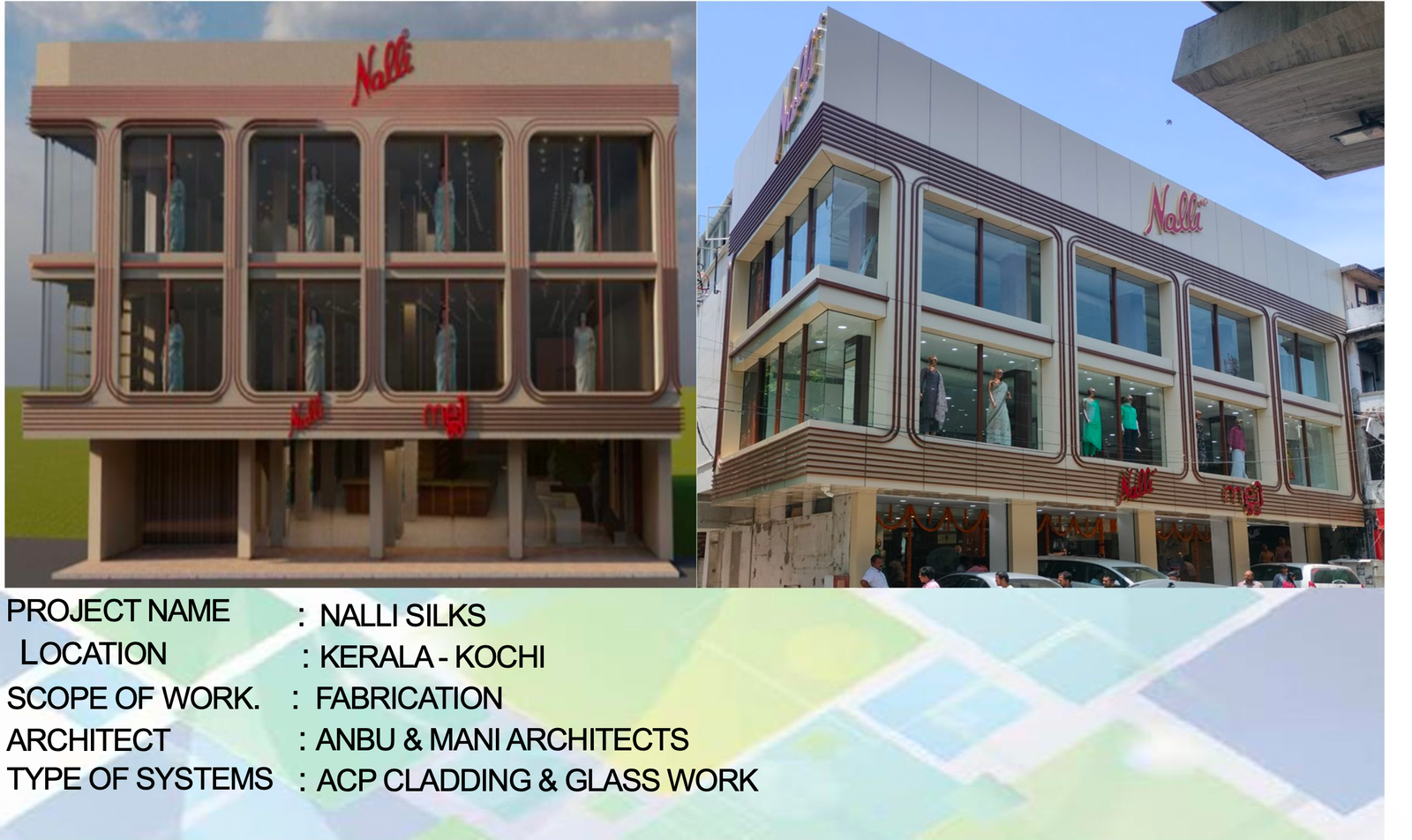 Nalli Silks facade project in Kochi Kerala